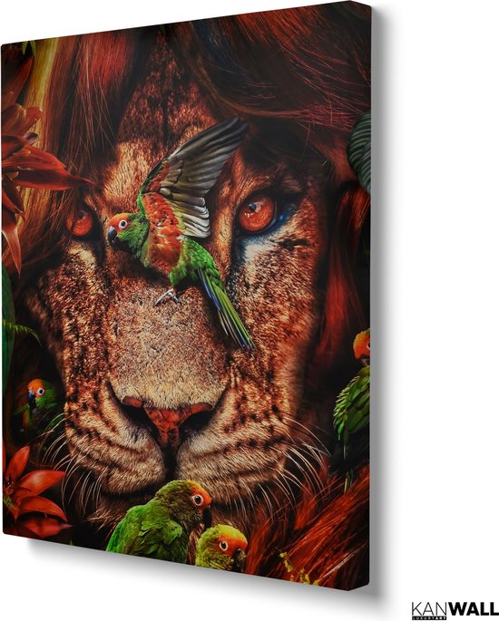 Luxe Canvas Schilderij King of the Jungle | 100x150 | Woonkamer | Slaapkamer | Kantoor | Muziek | Design | Art | Modern | ** 2CM DIK! **