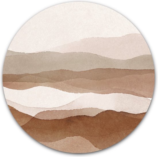 Wandcirkel muursticker Abstract Dunes - WallCatcher | Behangsticker 100 cm | Rond schilderij | Muurcirkel Abstracte kunst duinen
