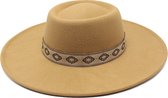 Chapeau Fedora - Bord Camel | Ajustable | 56 à 60 cm | Coton / Polyester | Mode Favorite