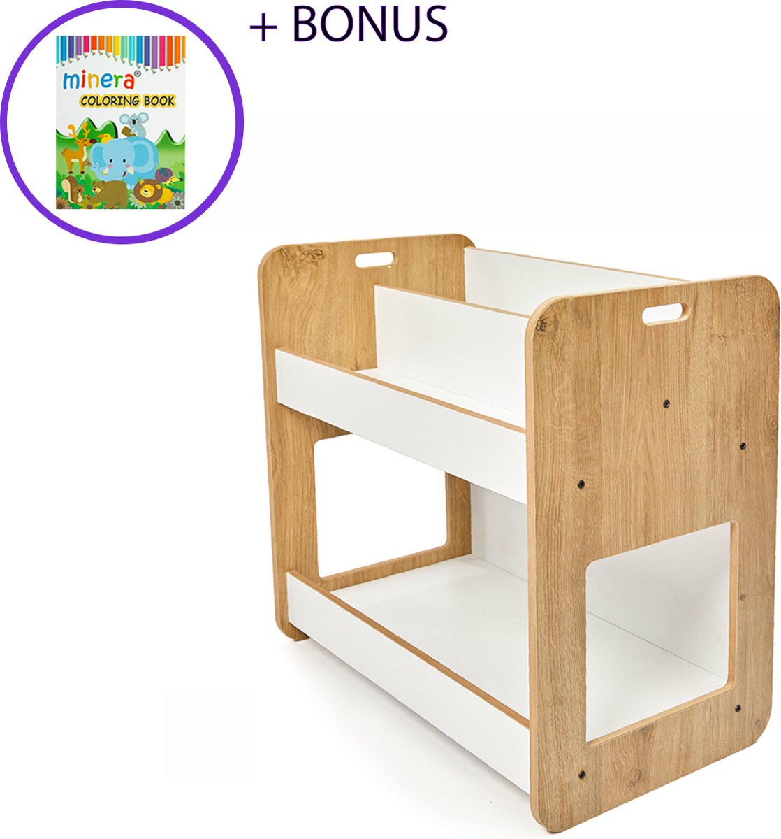 Montessori boekenrek «Ellipse» in naturel ️ Petite Amélie