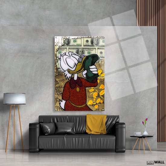 Luxe Plexiglas Schilderij Dagobert Duck | 100x150 | Woonkamer | Slaapkamer | Kantoor | Muziek | Design | Art | Modern | ** 5MM DIK**