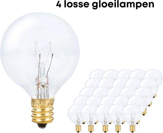 Onderbreking Wegversperring Permanent 4 losse gloeilampen voor lichtsnoer | Waterdicht | Lampjes slinger |  Tuinverlichting |... | bol.com