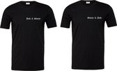 Couple T-shirts zwart met naam Maat S | Matching T-shirts | Koppel T-shirts