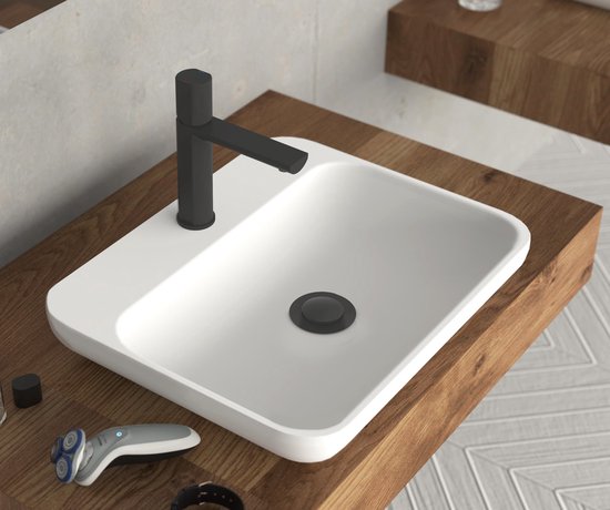 SCHÜTTE New York Robinet pour lavabo / Mitigeur - avec vidage à bouton-poussoir - noir mat