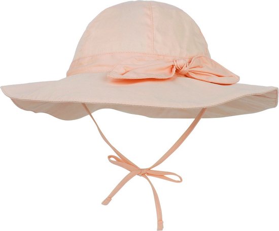 Chapeau de soleil rose saumon avec noeud - fille - Taille 52 (1-4 ans)