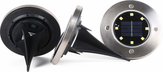 Benson Solar grondspots - modern design - spatwaterdicht - Ø12 cm - 3 stuks