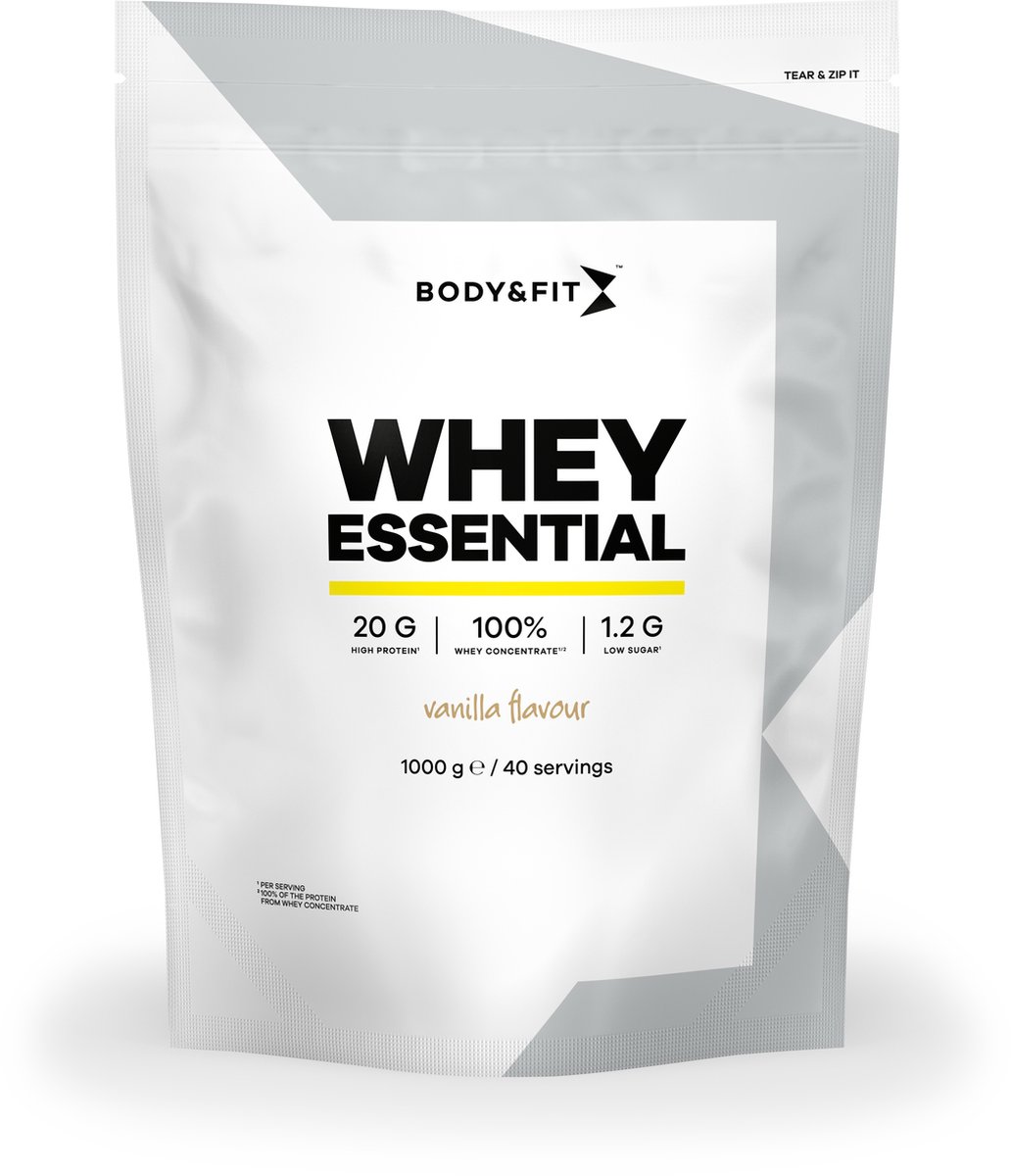 Body & Fit Whey Essential - Eiwitpoeder Vanille - Proteine Poeder - Whey Protein - 40 shakes (1000 gram) - Body & Fit