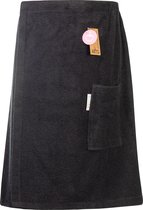 ARTG® Towelzz - Sauna Kilt - Heren - met klittenband - Zwart - Black - Maat XXL - (maat tot 170cm heupomvang)