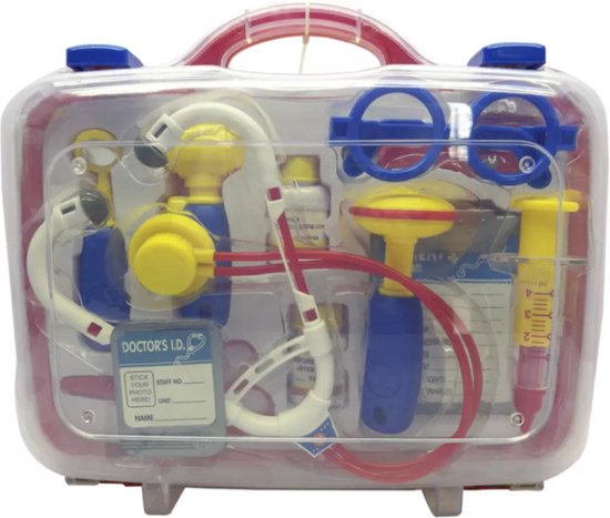 GICO Dokterskoffer Voor Kinderen – 26-delige Set Met Functionele Stethoscoop – Rollenspel, Kartonnen Koffer, 29x19x9cm