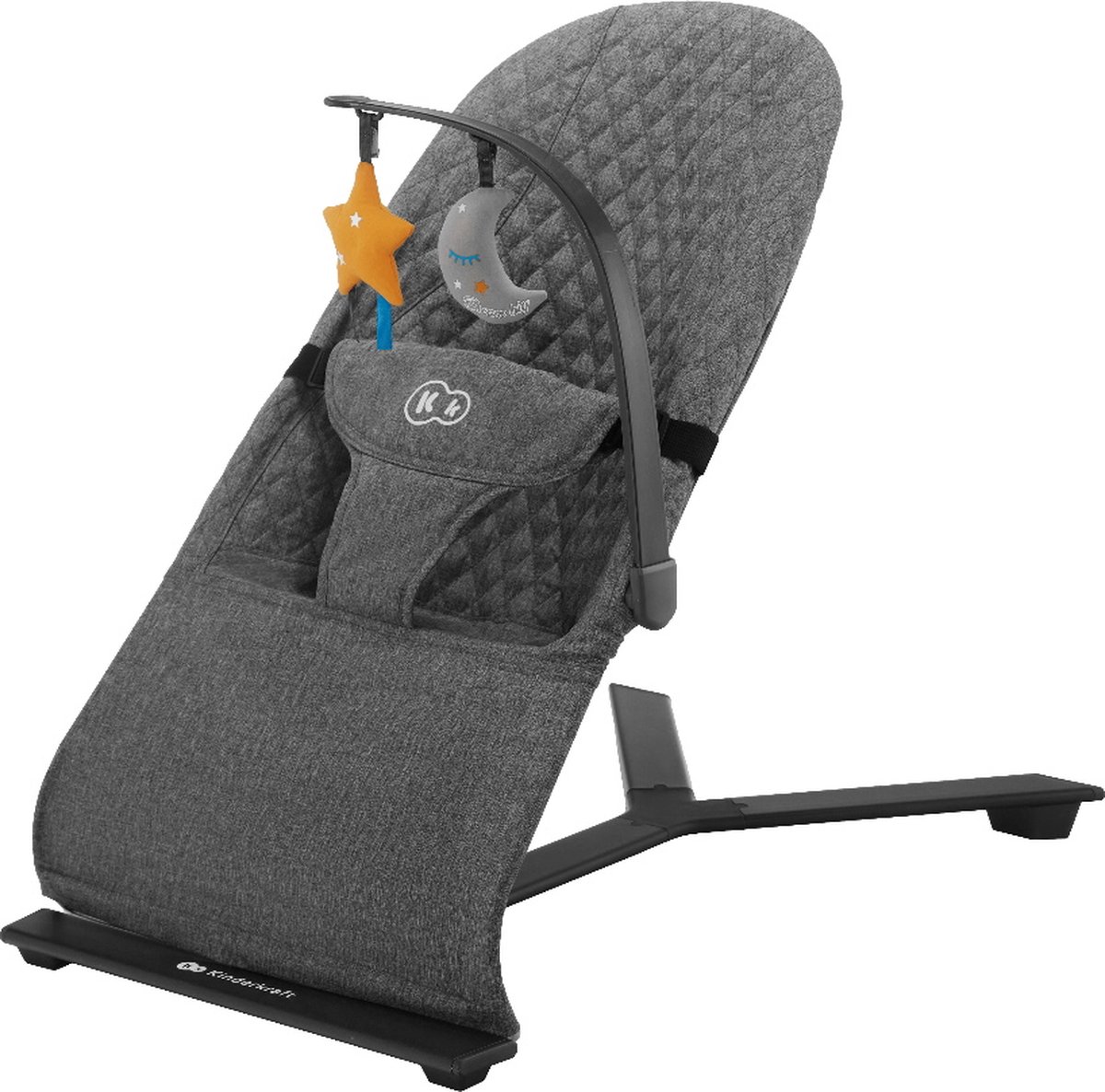 Bol.com Kinderkraft MIMI Wipstoel - Inklapbaar - 3 standen - Speelboog - Grijs aanbieding