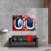 Luxe Plexiglas Schilderij Vliegtuigraam Rood | 100x150 | Woonkamer | Slaapkamer | Kantoor | Muziek | Design | Art | Modern | ** 5MM DIK**