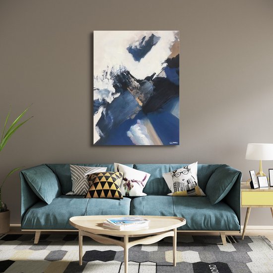 Luxe Plexiglas Schilderij Abstract Blue | 75x100 | Woonkamer | Slaapkamer | Kantoor | Muziek | Design | Art | Modern | ** 5MM DIK**