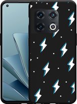 OnePlus 10 Pro Hoesje Zwart Bliksemschichten - Designed by Cazy