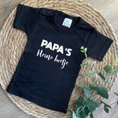 Baby t-shirt - Papa's Kleine Boefje - Vaderdag cadeau - Maat 68 - Kleur Zwart