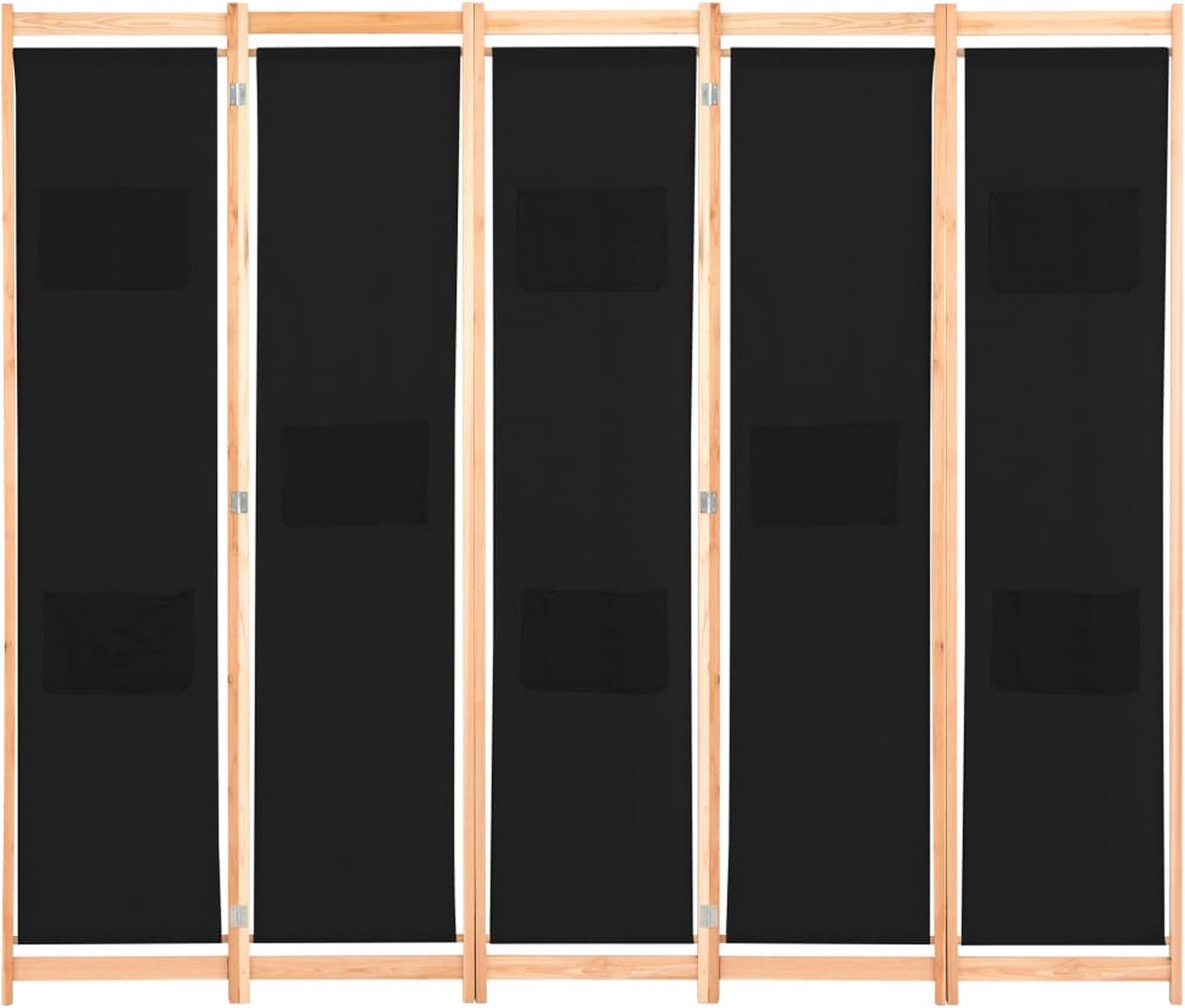 vidaXL Kamerscherm met 5 panelen 250x180 cm stof wit