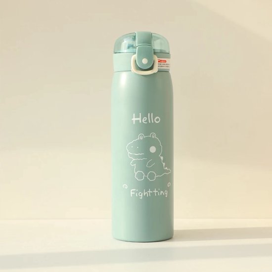 Borraccia Done By Deer Croco 350 Ml - Acciaio Inox, Con Cannuccia, Verde