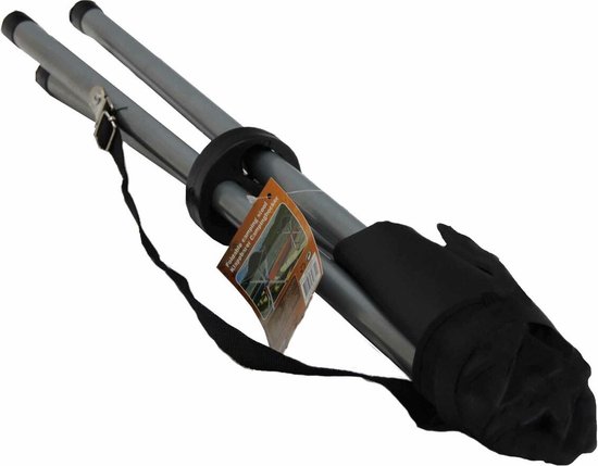 Zwarte opvouwbare lichtgewicht campingkruk/visserskruk 31 x 50 cm - Outdoor/vakantie - Inklapbaar stoeltje/krukje — afbeelding 2