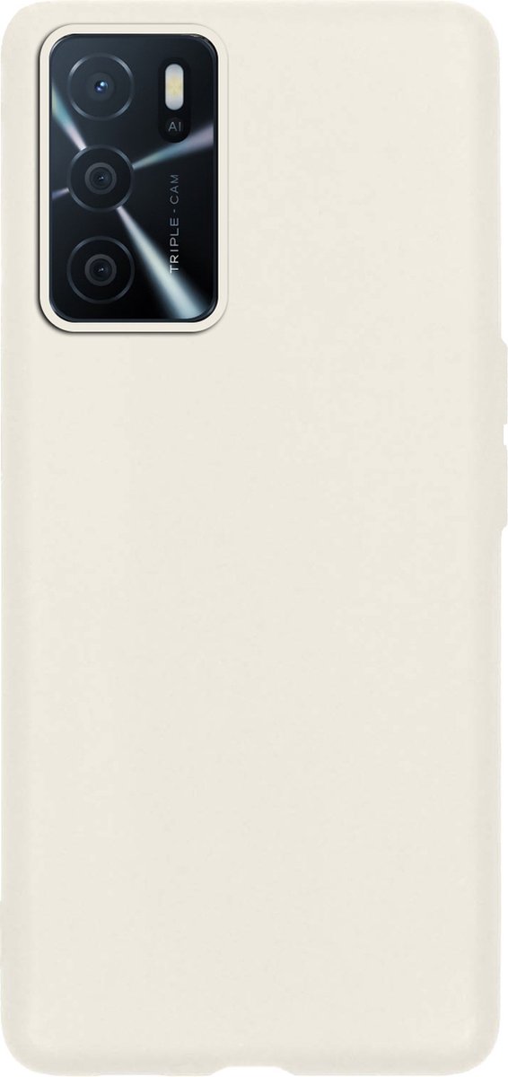 Hoes - Geschikt voor OPPO A16s - Sterk & Shockproof - Hoesje Cover - Siliconen Case - Wit