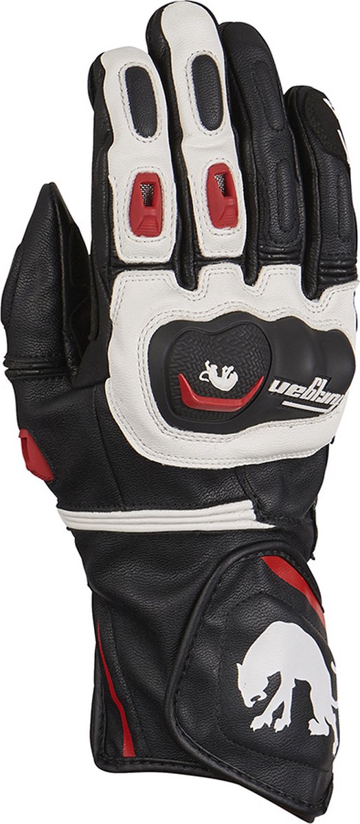 Furygan Higgins Red Black White Motorcycle Gloves 3XL - Maat 3XL - Handschoen