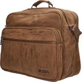 Enrico Benetti Rotterdam Lederlook Laptoptas met 15" Laptopvak - Reportertas (38x31x17 cm) - Handbagage Reistas Underseater Inhoud 20 liter - Camel