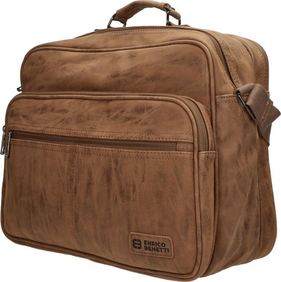 Enrico Benetti Rotterdam 66621 Sac pour ordinateur portable avec compartiment pour ordinateur portable 15" / sac reporter - Camel