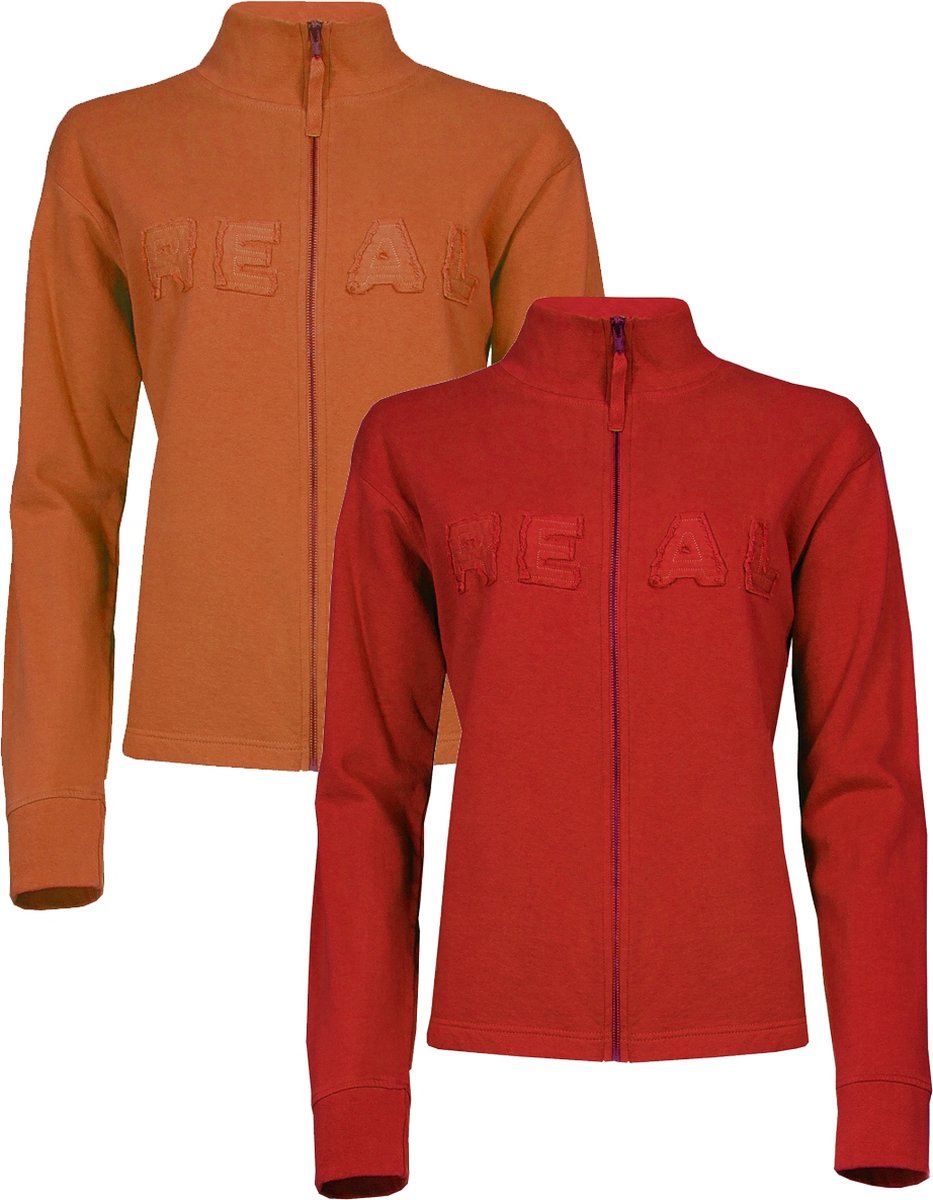 DUO-PACK Dames Sweatshirt van ons merk Thousand Islands Oranje/Rood: Maten - S