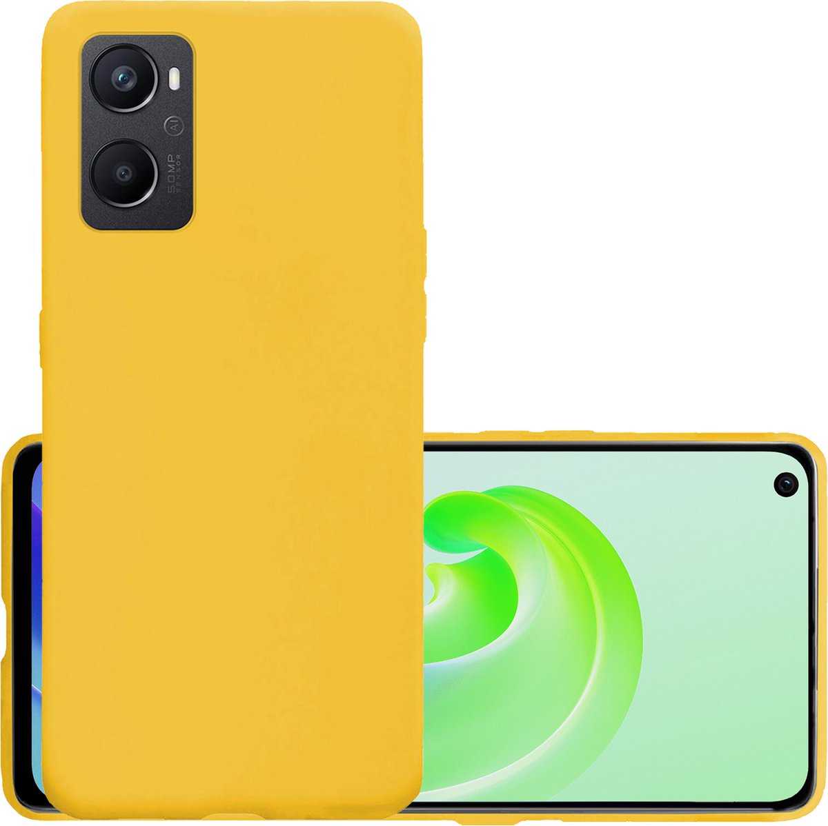 Hoesje - Geschikt voor OPPO A76 - Sterk & Shockproof - Hoes Cover - Siliconen Case - Geel