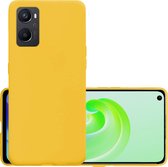 Hoes Geschikt voor OPPO A76 Hoesje Cover Siliconen Back Case Hoes - Geel
