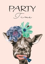 Kaart Party Time - Giraf - Meer Leuks - Verjaardagskaart - Uitnodiging Feestje - Feestkaart - Ansichtkaart