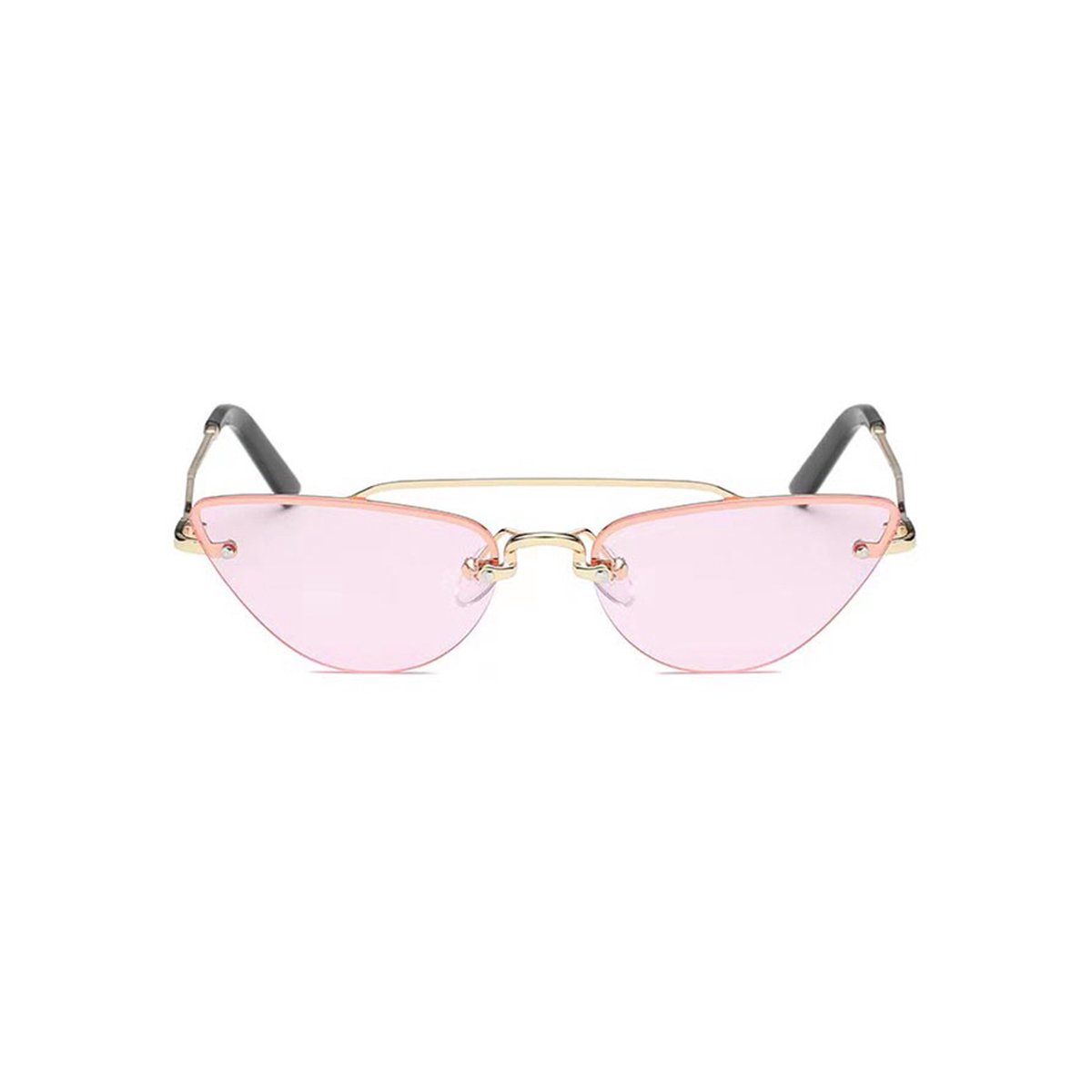 Freaky Glasses - Zonnebril Cat Eye - Festivalbril - Bril - Feest - Glasses - Heren - Dames - Unisex - Kunststof - Metaal - roze