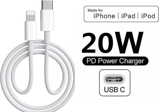 Iphone 13 Mit Altem Kabel Laden AtotZinkt USB C naar Lightning kabel voor Snel laden - oa voor Iphone