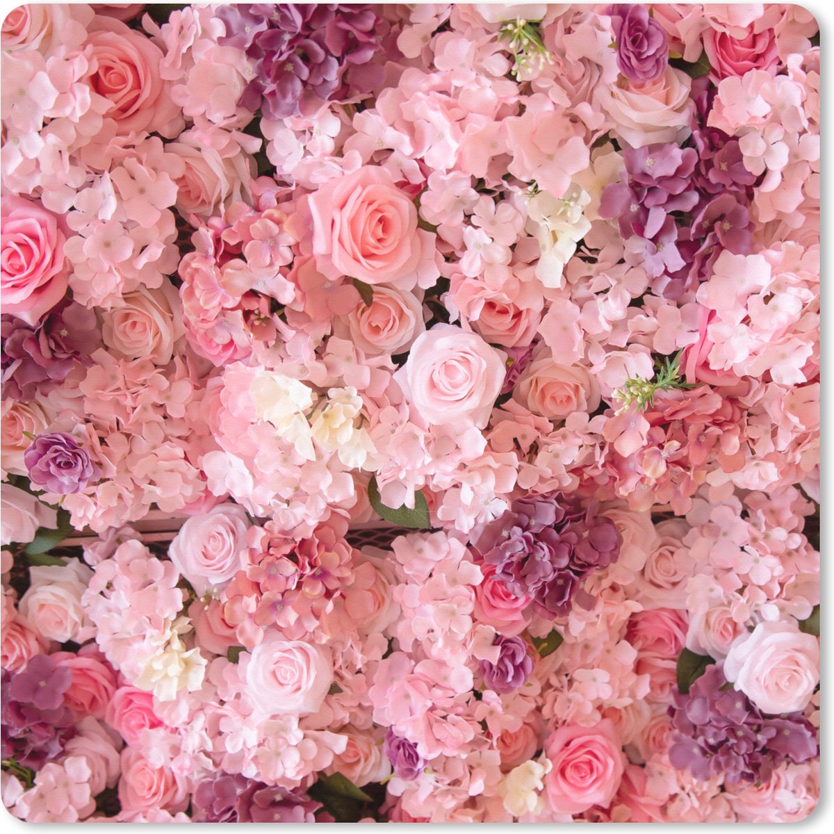 Muismat XXL 50x50 cm - Bureau onderlegger - Bureau mat Bloemen - Roze - Rozen - Bureaumat - Gaming mousepad xl - Bureaulegger groot - Computer deskmat