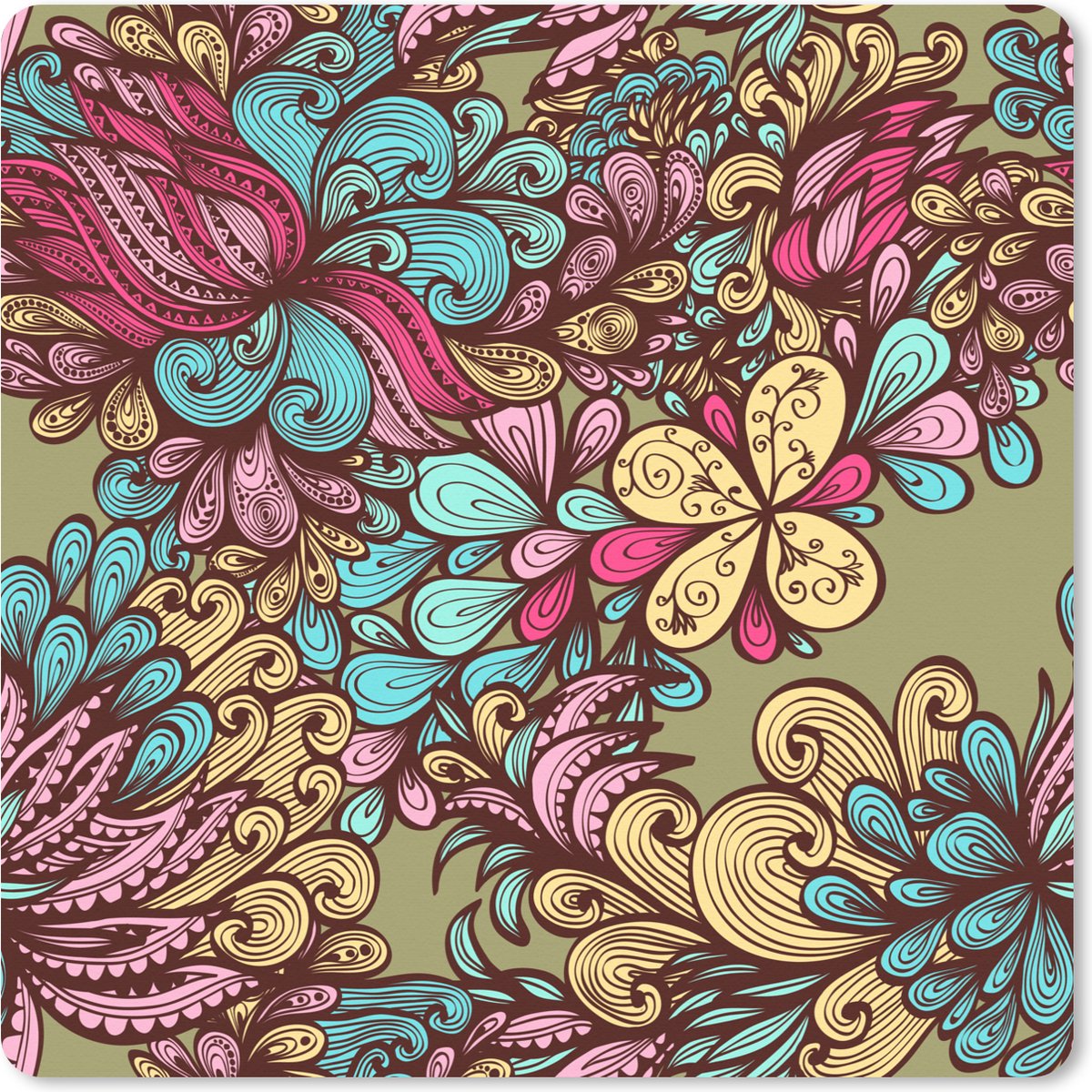 Muismat XXL 50x50 cm - Bureau onderlegger - Bureau mat Patroon - Bladeren - Abstract - Bureaumat - Gaming mousepad xl - Bureaulegger groot - Computer deskmat