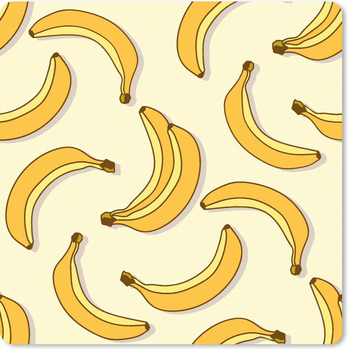 Muismat XXL 80x80 cm - Bureau onderlegger - Bureau mat Fruit - Design - Banaan - Bureaumat - Gaming mousepad xl - Bureaulegger groot - Computer deskmat