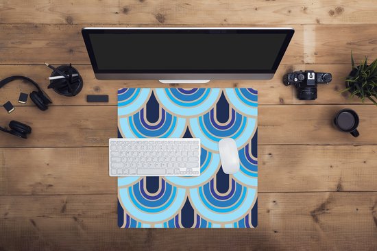 Muismat XXL 50x50 cm - Bureau onderlegger - Bureau mat Retro - Patronen - Art Nouveau - Bureaumat - Gaming mousepad xl - Bureaulegger groot - Computer deskmat