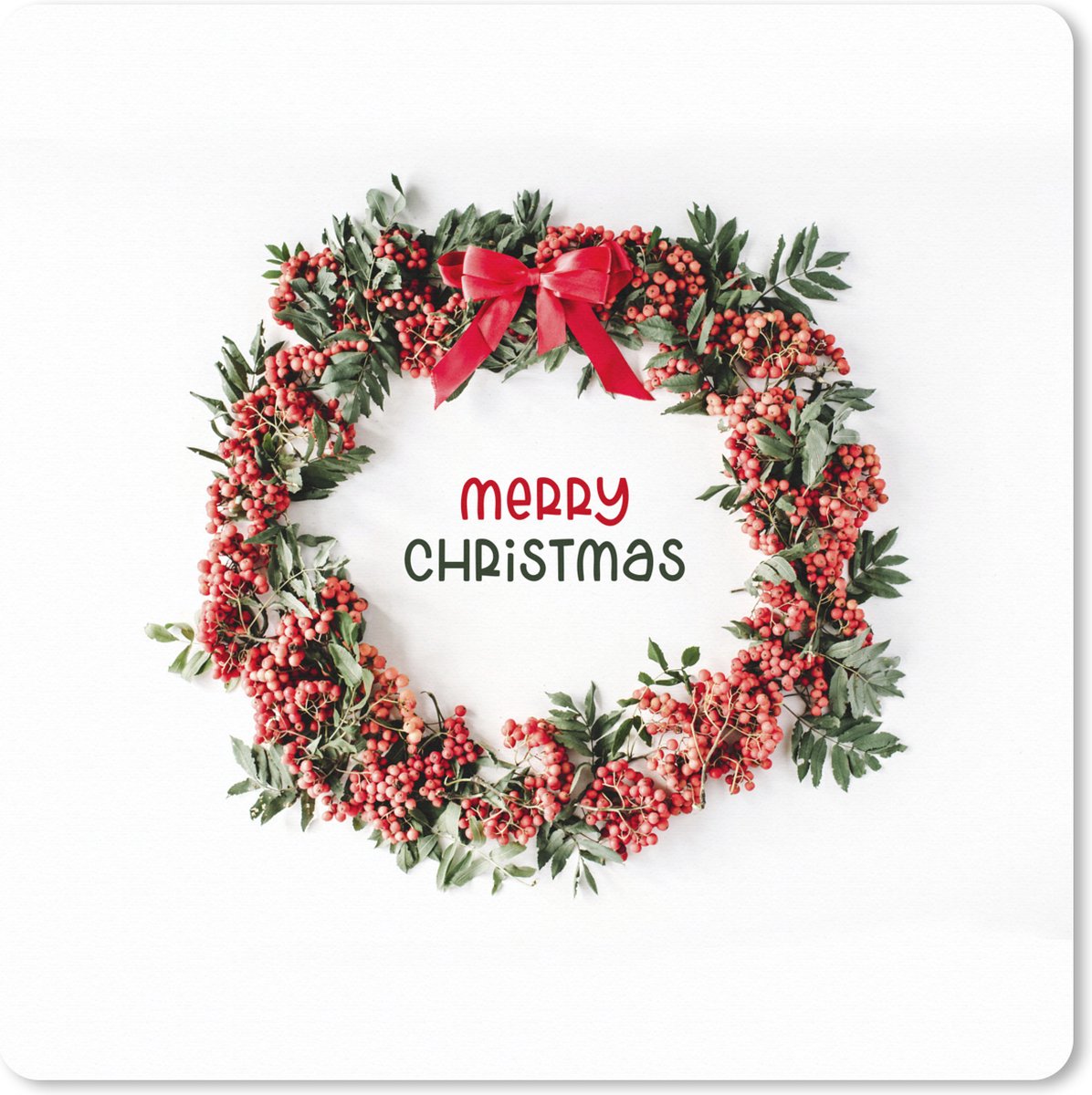 Muismat XXL 50x50 cm - Bureau onderlegger - Bureau mat Winter - Krans - Mistletoe - Bureaumat - Gaming mousepad xl - Bureaulegger groot - Computer deskmat - Kerst - Cadeau - Kerstcadeau voor mannen en voor vrouwen