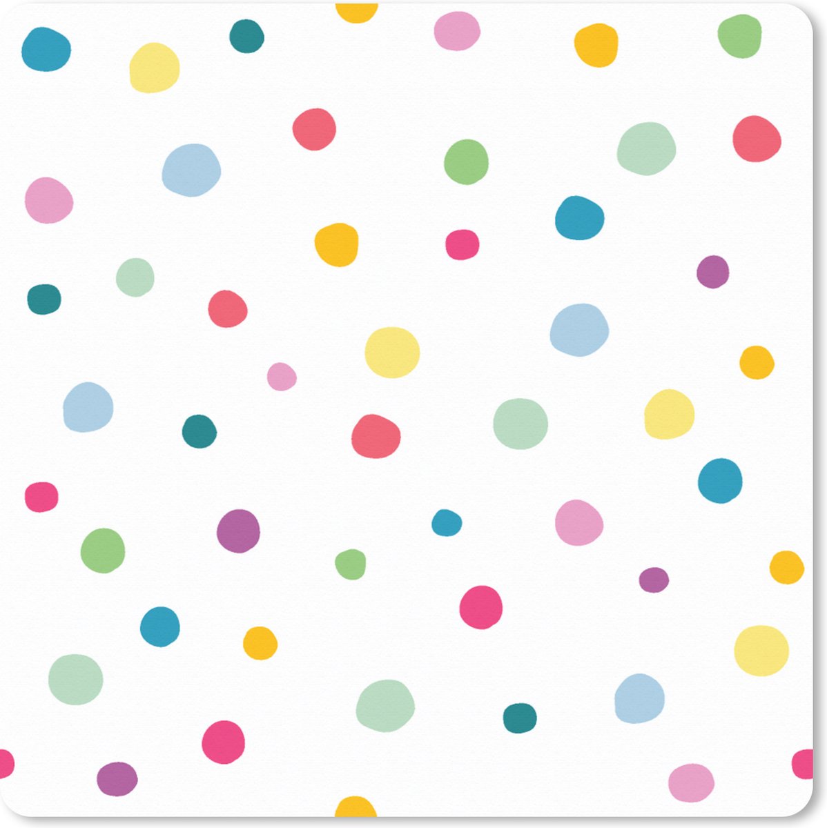 Muismat XXL 50x50 cm - Bureau onderlegger - Bureau mat Confetti - Stippen - Patroon - Bureaumat - Gaming mousepad xl - Bureaulegger groot - Computer deskmat