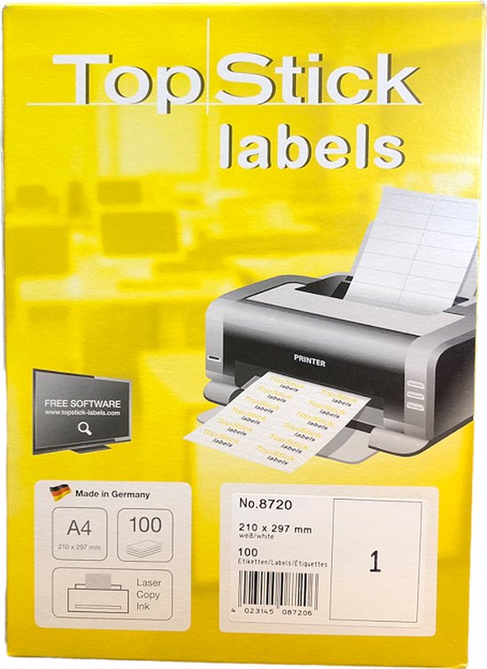 Top Stick 8720 étiquette à imprimer Blanc Imprimante d'étiquette adhésive |  bol.com