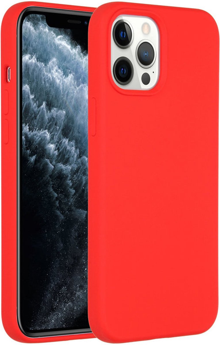 Iphone 12/ 12 Pro hoesje - siliconen case - telefoonhoesje - Rood