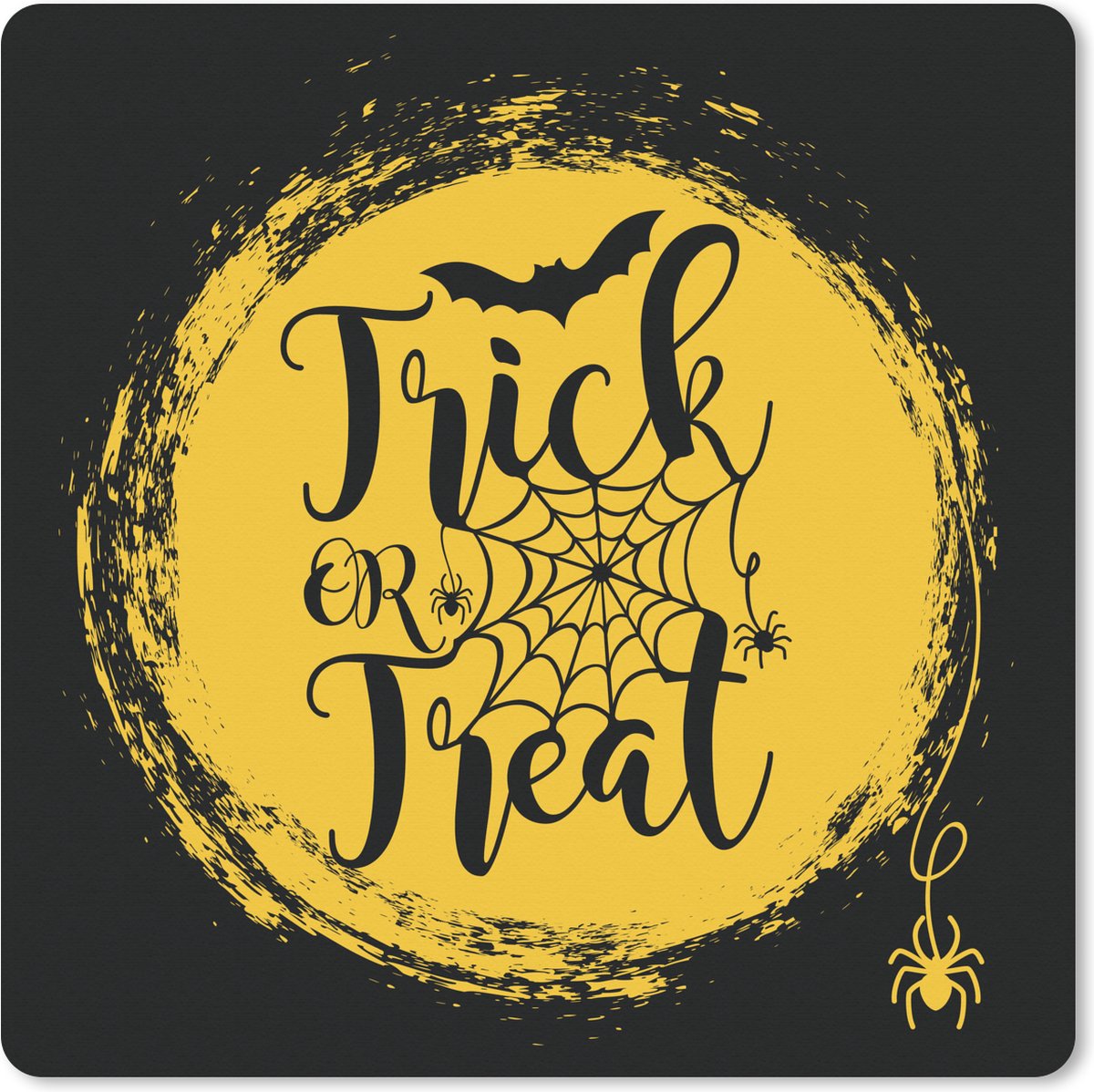 Muismat XXL 50x50 cm - Bureau onderlegger - Bureau mat De volle maan van Halloween in een illustratie - Bureaumat - Gaming mousepad xl - Bureaulegger groot - Computer deskmat