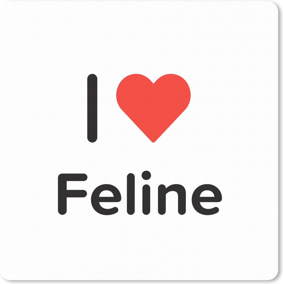 Muismat XXL 50x50 cm - Bureau onderlegger - Bureau mat I love - Feline - Meisje - Bureaumat - Gaming mousepad xl - Bureaulegger groot - Computer deskmat