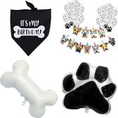 Uitgebreide 16-delige honden verjaardag set met folie en gewone ballonnen, slinger en bandana - hond - ballon - slinger - bandana - verjaardag - huisdier
