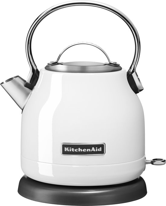 KitchenAid Waterkoker – Waterkoker roestvrij staal met temperatuurmeter en kalkfilter – 1,25 L, Wit