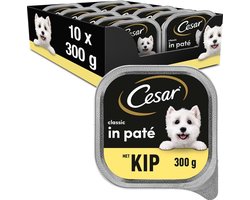10x Cesar Classic Kuipje Paté Kip - Hondenvoeding - 300g