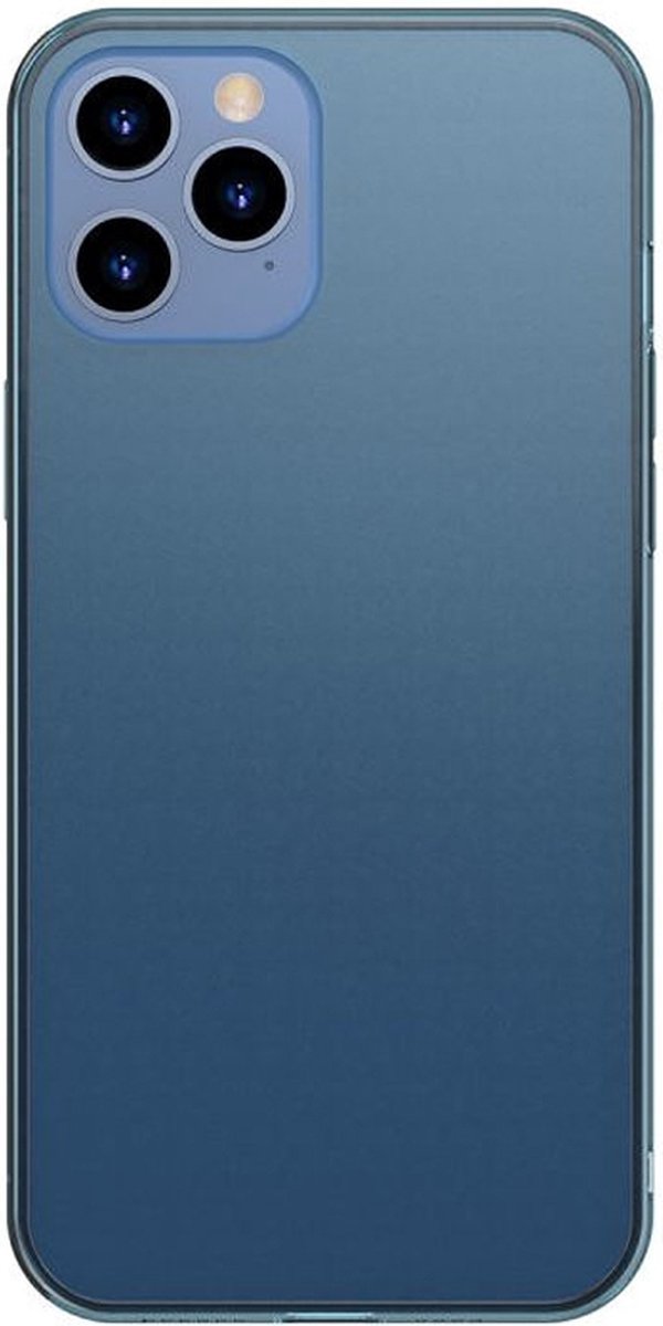 Black Moon Siliconen Back Cover Case Hoesje voor Apple iPhone 12/12 Pro – TPU – Harde Plastic – Blauw