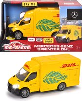 Majorette Grand Series - Mercedes-Benz Sprinter DHL - Metaal - Licht en Geluid - 12,5 cm - Speelgoedvoertuig