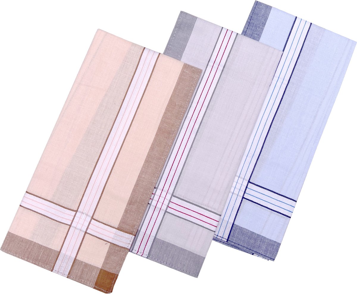 Goedkoopste Fako Fashion® - Heren Zakdoeken - Zakdoek - 100 Katoen - 40x40cm - Serie 7 - 3 Stuks