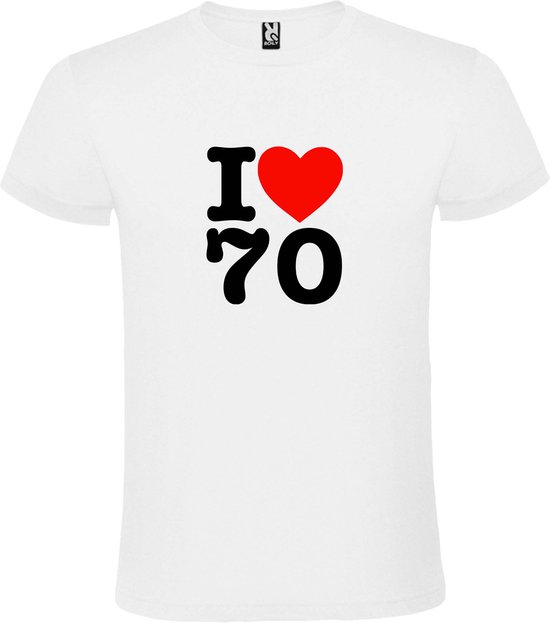 T shirt met I love (hartje) the 70's (seventies) print Zwart en Rood