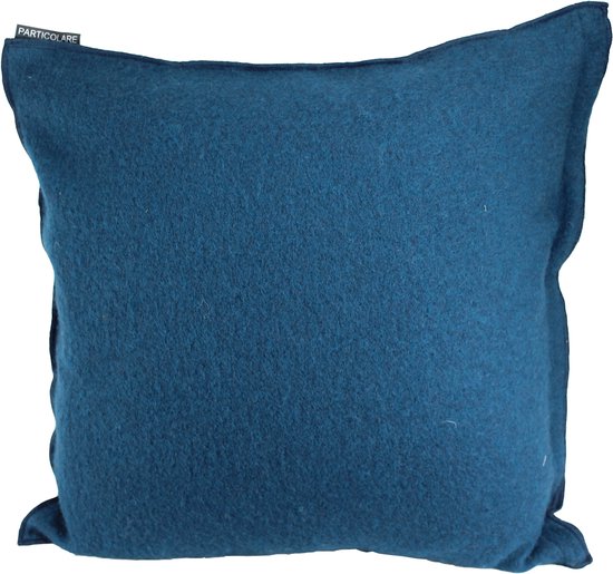 Sierkussen Cooked Wool Petrol Blauw-033