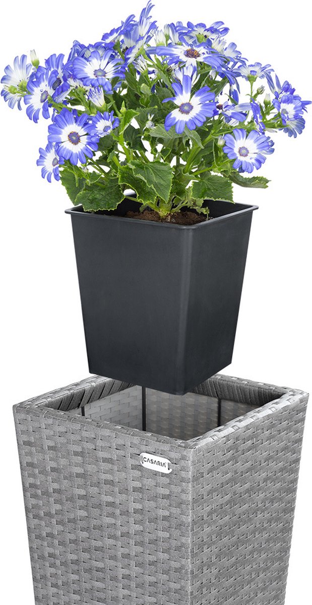 Casaria Bloempotten - 3 stuks - Polyrattan van Deuba — afbeelding 2